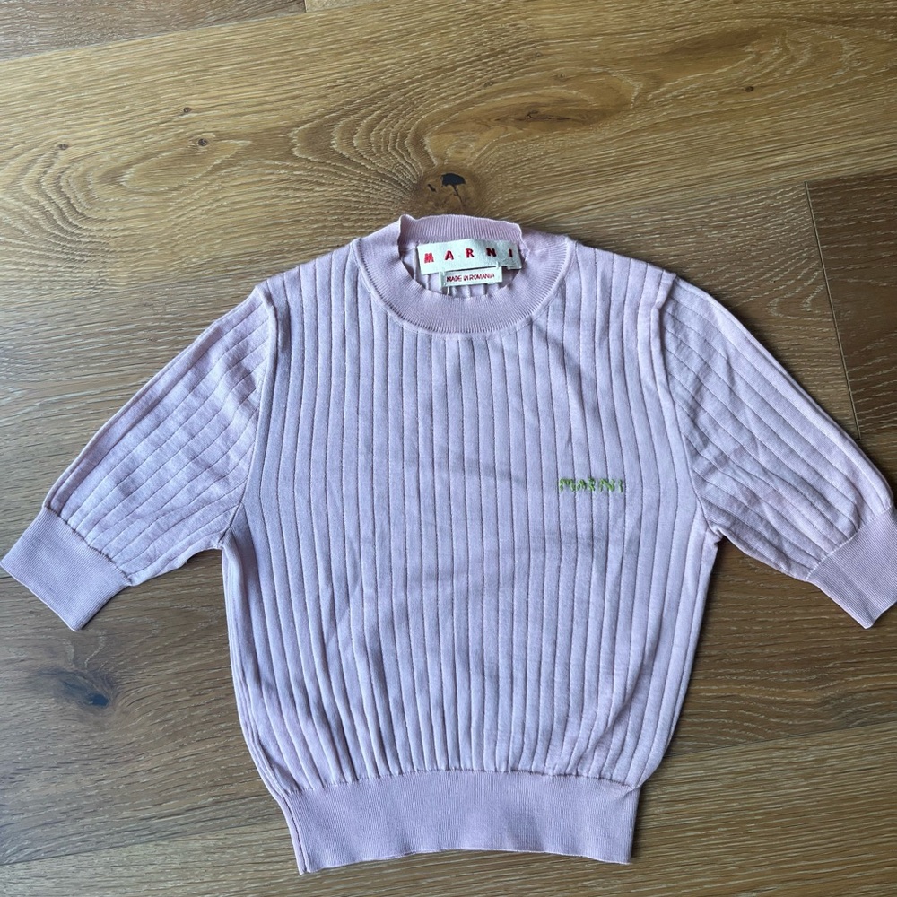 Marni Ribbed Virgin Wool & Silk Sweater | Pink | IT 38 / XS-S